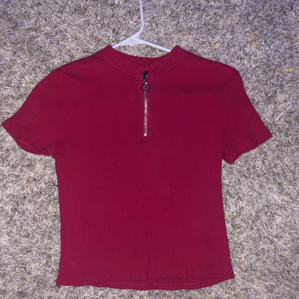 Red crop top